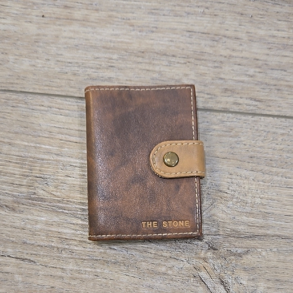 Y2K The Stone Brown Leather Photo/Businesscard Wallet
